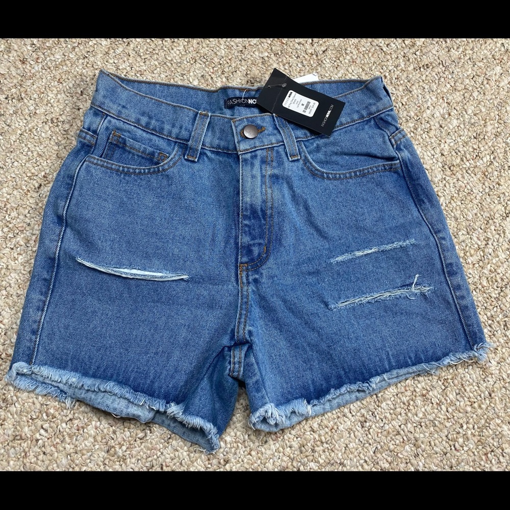 Blue denim shorts